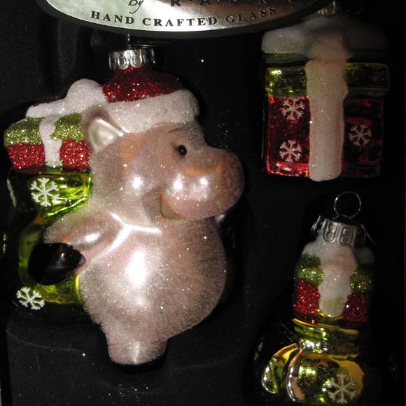 Celebrations Radko Xmas Ornament Santa Pig Gifts - Picture 4 of 7